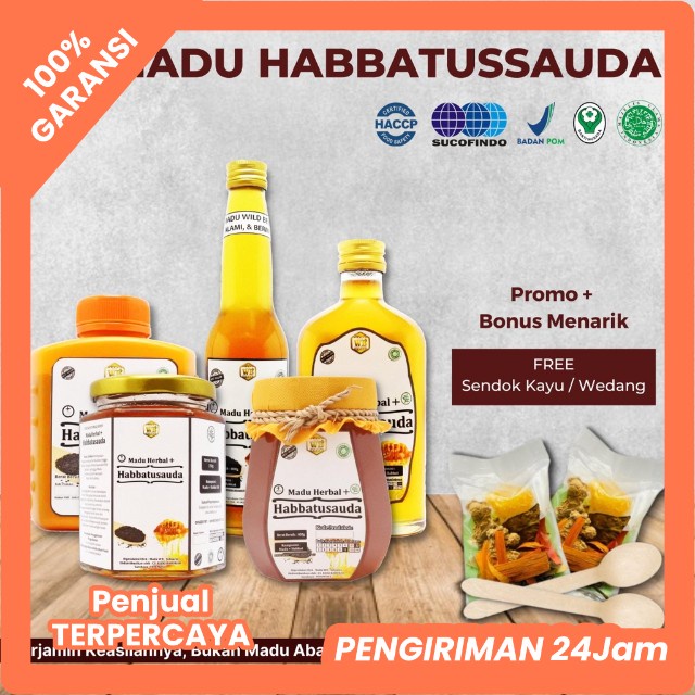 

ASLI 100% MADU ASLI - Madu Habbatusauda / Madu Herbal - Garansi Murni & Asli 100% - Wild Bee - kemasan ekonomis - Beli 10 Gratis 1