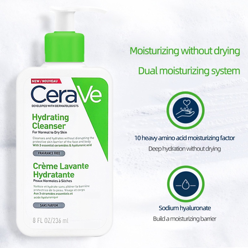 CeraVe ( Share in Jar ) Daily Moisturizing Lotion PM AM Facial SA Lotion Hydrating Foaming SA Cleanser 236ml Original