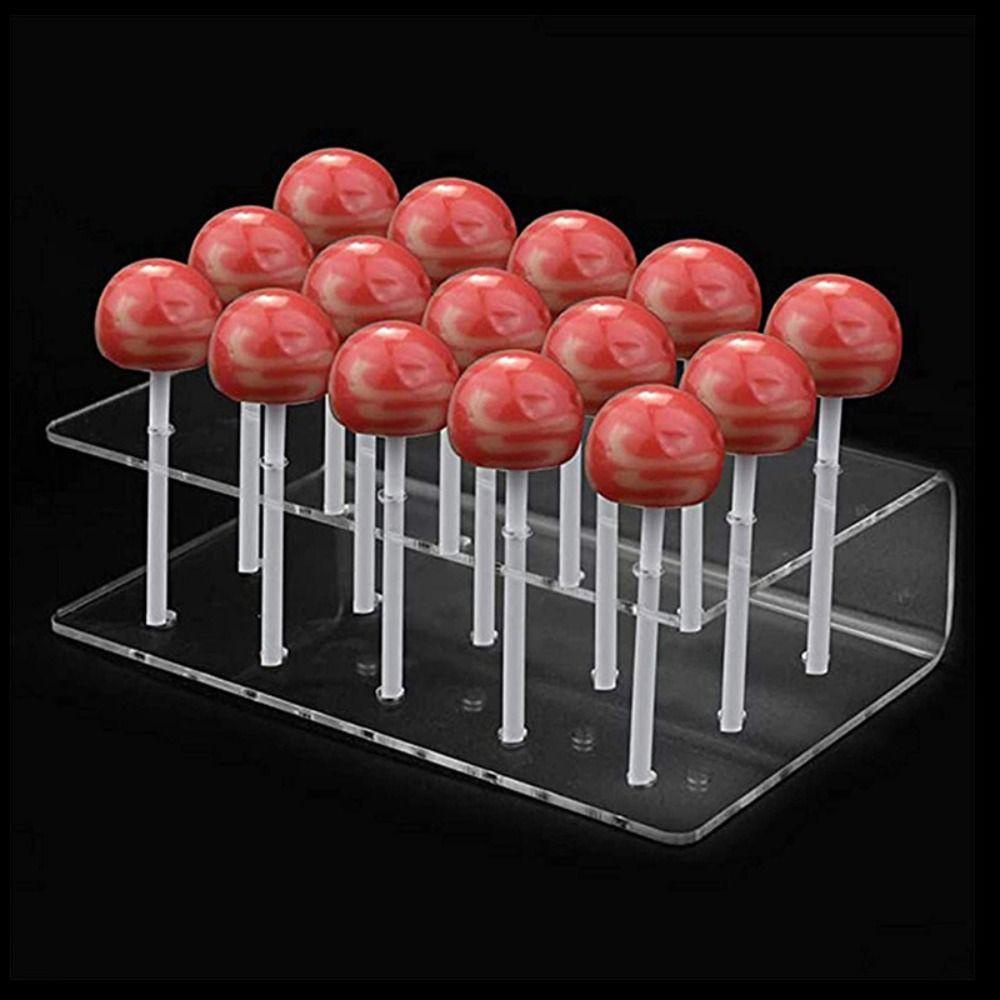 Solighter Tempat Kue Lolipop Party Candy Holder Bening Display Stand