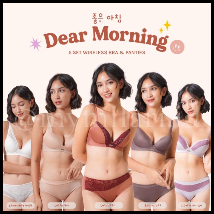 Promo Milari | Dear Morning, 5Set Wireless Bra /Lycra & Panties