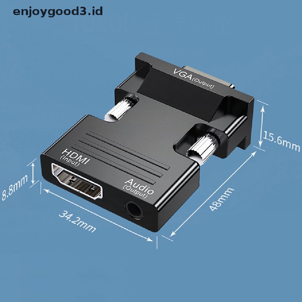 Adapter Konverter HDMI Female Ke VGA Male 1080P Dengan Audio