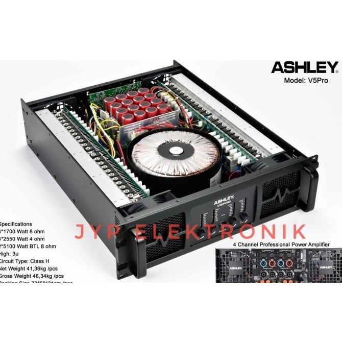 Power Amplifier Ashley V5Pro / V5 Pro / V 5Pro 4 X 1700W 8Ohm Original