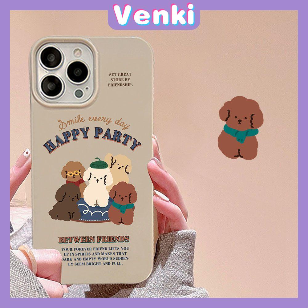 Case iPhone 14 Pro Max TPU Soft Case Cute Poodle Dog Friend Glossy Khaki Candy Case Camera Protection Shockproof For iPhone 14 13 12 11 Plus Pro Max 7 Plus X XR