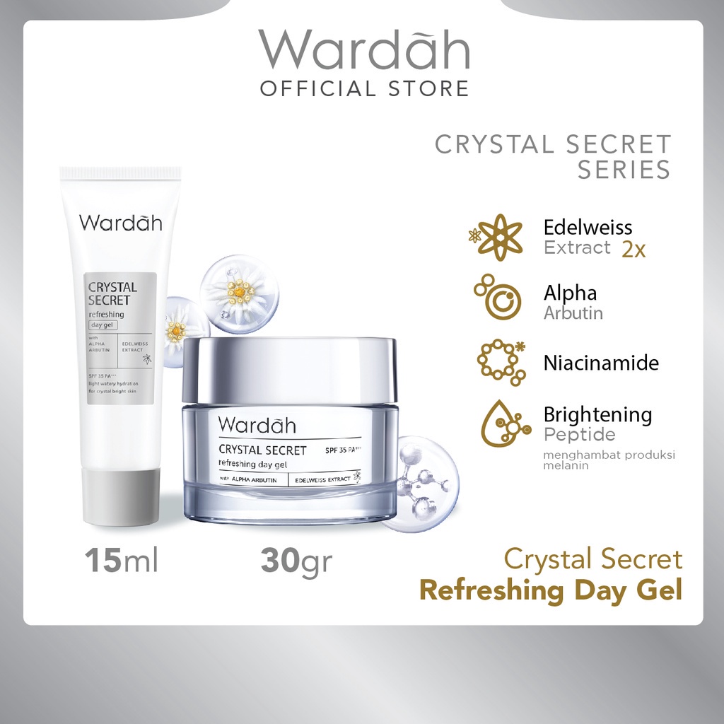 ✨ AKU MURAH ✨ Wardah Crystal Secret Refreshing Day Gel / Pelembab untuk kulit berminyak