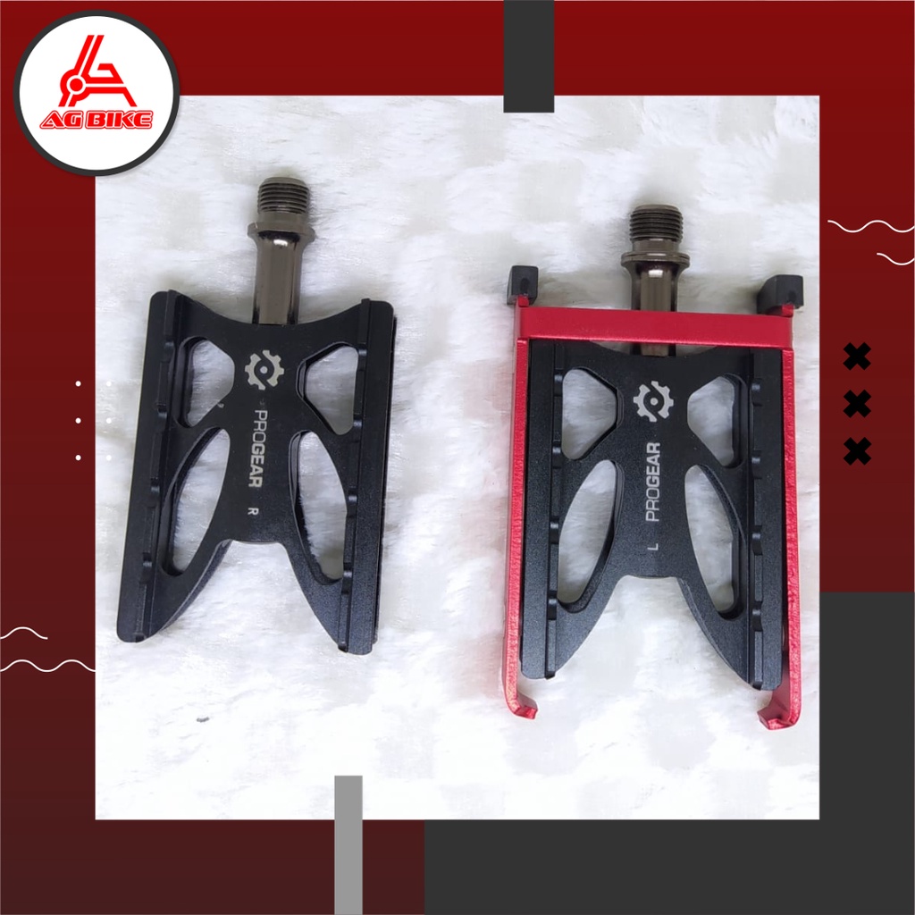 Progear Pedal Model PG-ST029 Bearing Black dan Red Axle