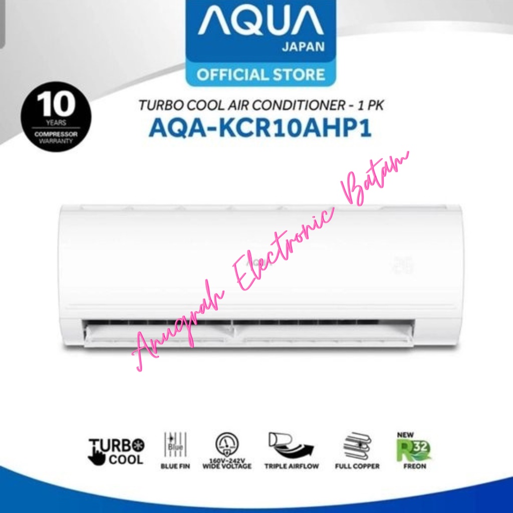 AQUA Japan AC Split 1 PK Turbo Cool R32 AQA-KCR10AHP1 / KCR10AHP1 BATAM