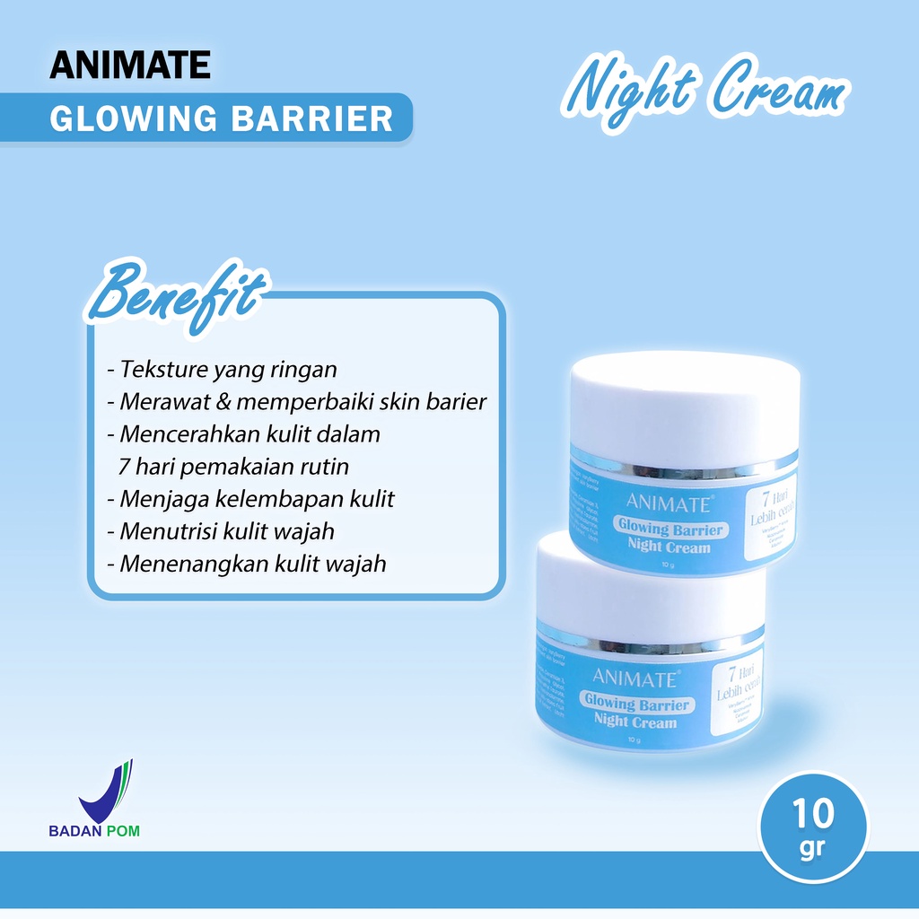 Animate Glowing Barrier Skin Repair Series 5in1 Free Emas Mencerahkan Wajah Paket Skincare Animate Paket Glowing Krim Pemutih Wajah BPOM