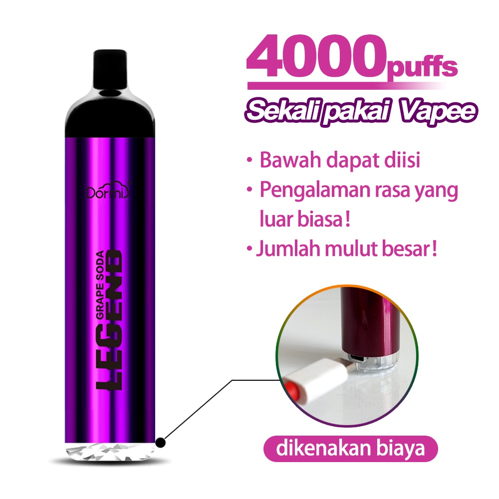 [DORMI Pro] 4000Puffs Vapoor sekali pakai(Disposable Pod) Banana Yogurt flavour