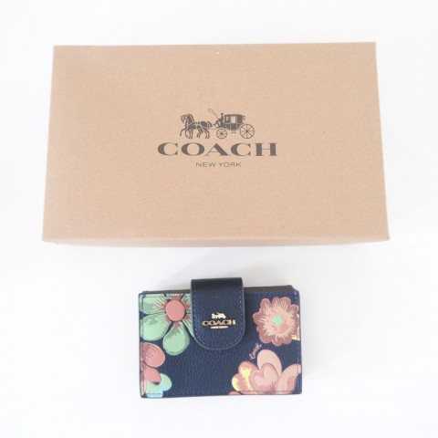 DOMPET WANITA COACH ACCORDION CARD CASE WITH DREAMY LAND FLORAL PRINT