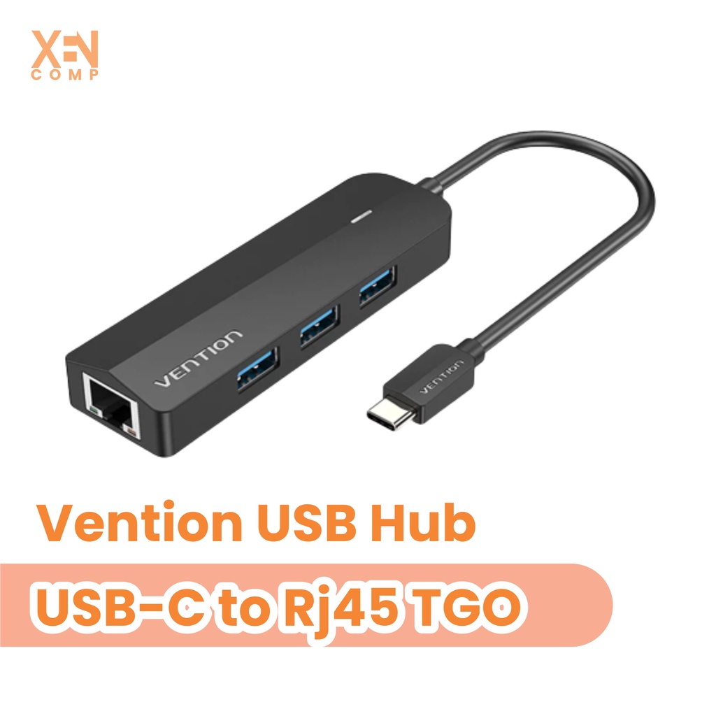 Vention USB-C to USB Hub 2.0 RJ45 LAN Gigabit Ethernet - TGO