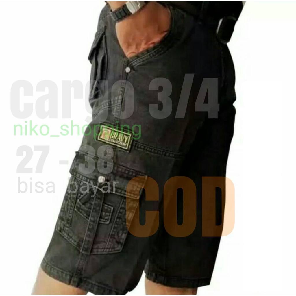 Celana Pendek Cargo D'KARVER 3/4 Jumbo Size 27-44