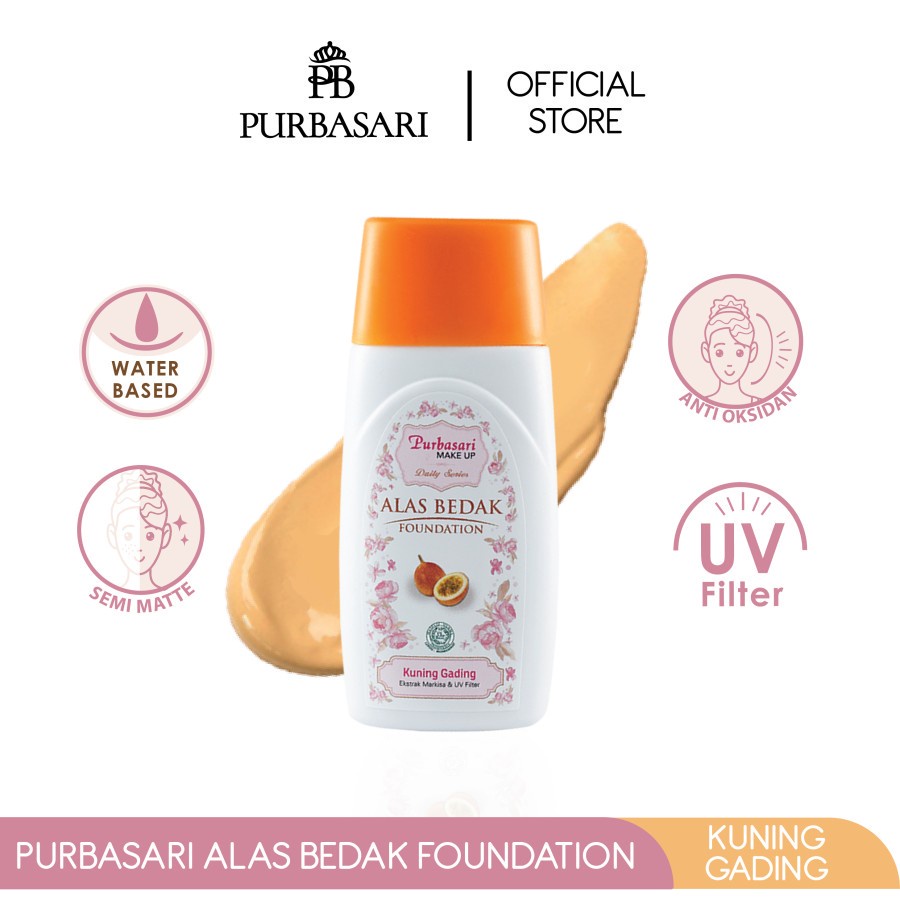 Purbasari Alas Bedak Dasar Series Makeup dengan Ekstrak Markisa