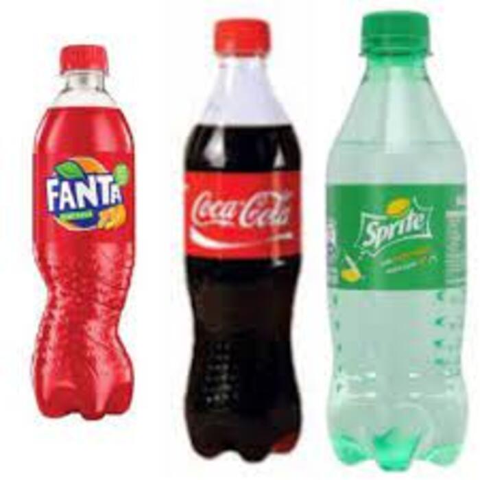 

Fanta 250ml, Sprite 250ml, Coca Cola 250ml