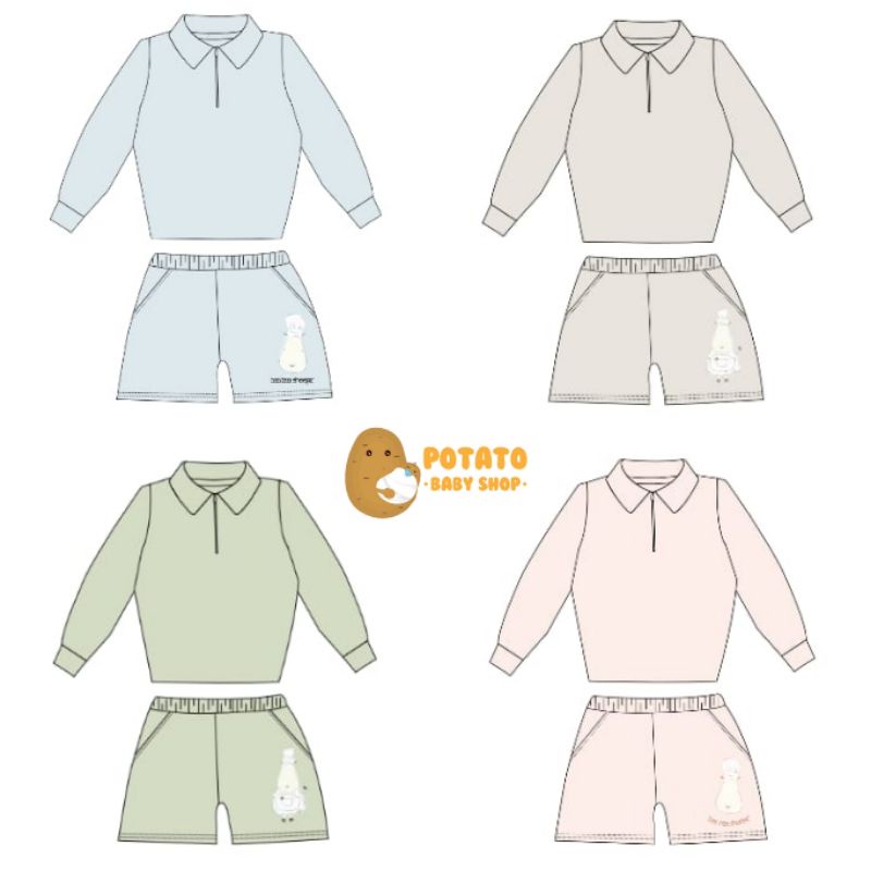 Baabaasheepz Pyama Kids Lounge Wear Long &amp; Short X Tiffany Arthur - Setelan Anak Baabaasheepz pajama