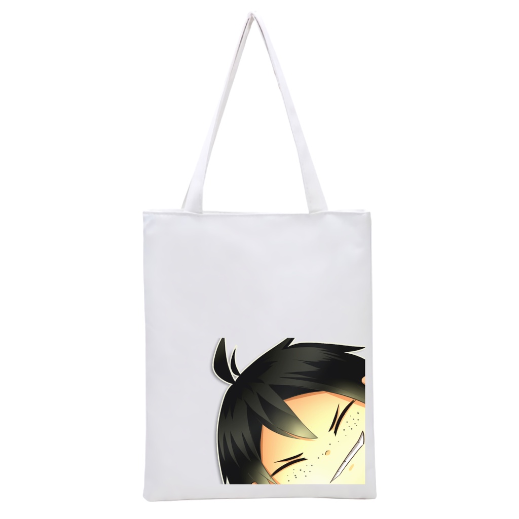 NEW Bisa Custom TOTEBAG Resleting Printing haikyu! Haikyuu anime manga jepang viral kekinian tas tote bag kuliah kampus sekolah || Kiiyoomii ||