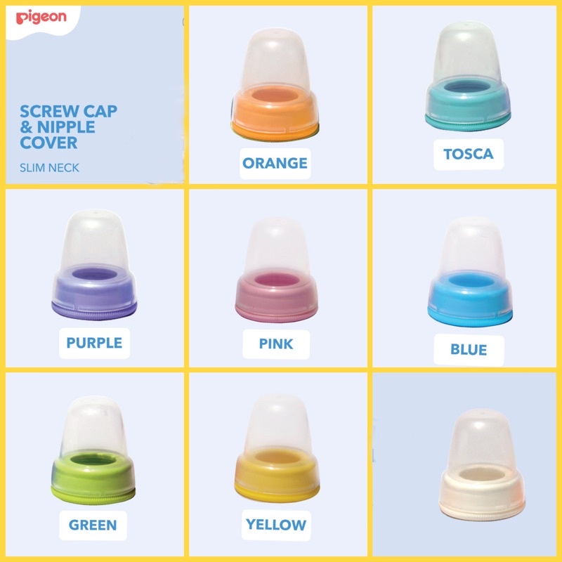 Tutup Botol Susu Pigeon Standar neck Slimneck/ Screw Cap + Nipple Cover Slim