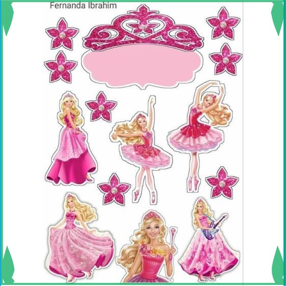 TOPER KUE TOPPER CAKE ULANG TAHUN BARBIE/ TOPPER KUE ULANG TAHUN MURAH BARBIE FADHILSOUVENIR
