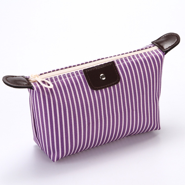 BV.ID TS981 Pouch Kosmetik Motif Garis Travel Pouch Tas Penyimpanan Makeup Anti Air