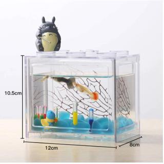 Aquarium Lego Lampu USB LED Light Akuarium Ikan Hias Cupang Kotak Acrylic Aquarium Mini