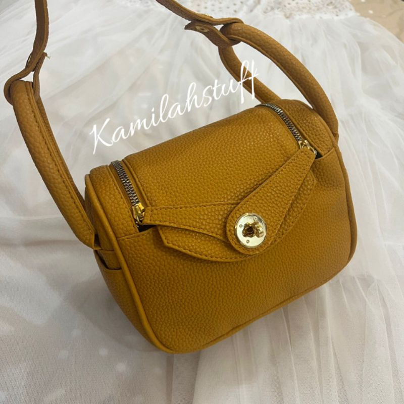 Tas selempang wanita lindy kulit sintetis double tali