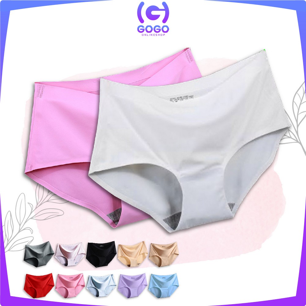 GOGO-P38 Celana Dalam Seamless Wanita Polos CD Cewek Tanpa Jahitan Ice Silk Panties Underwear Wanita