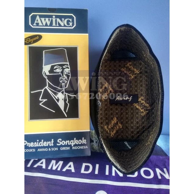 Songkok Kopyah Peci Awing Elegant Laser Pyramid - Uk.6 Tinggi 9