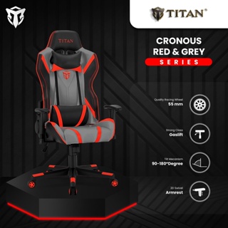Titan Chronus Series Premium Quality Seat Kursi Gaming Red Grey