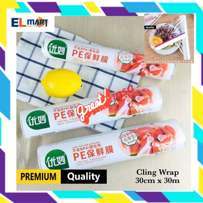 Plastik Roll Pembungkus Makanan Cling Wrap Food Refill 30cm x 30m