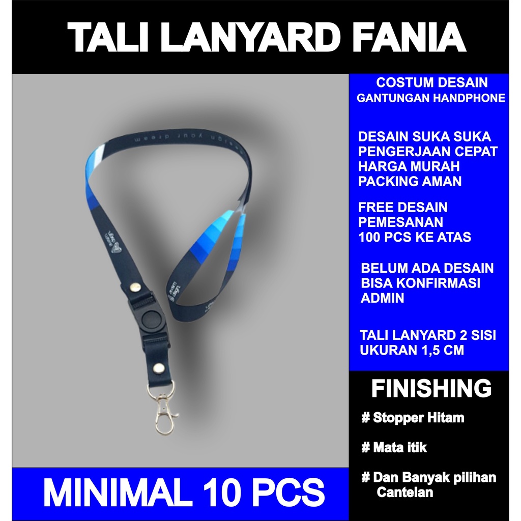 

Tali Lanyard COSTUM DESAIN LANYARD ( UKURAN 1,5 cm )