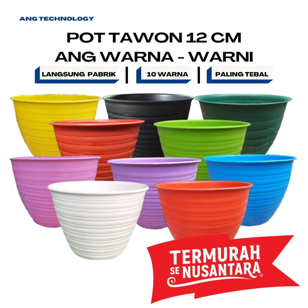 Pot Tawon Putih Hitam Merah Bata 12 cm WARNA - WARNI ANG Tanaman Termurah se-Indonesia