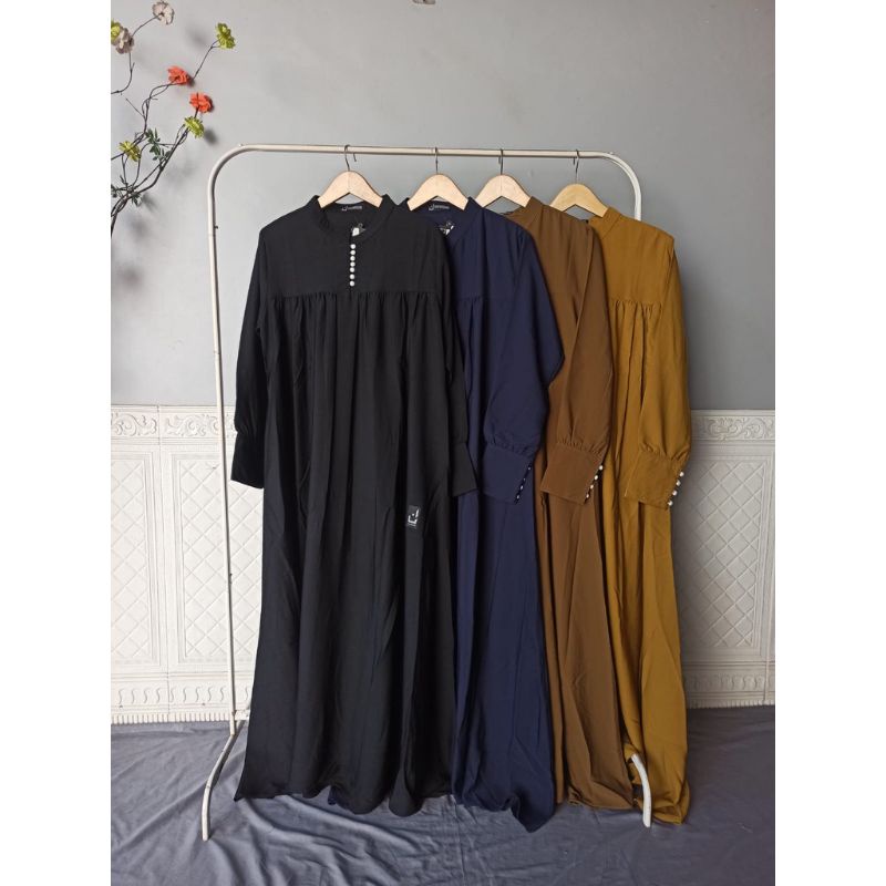 GAMIS YORIS RAISAH DRESS BY ANNASIHAH ld.105 pb.142/COD/Abaya kancing/Bumil Friendly