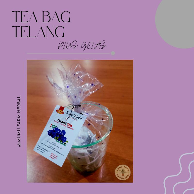 

TeaBag/Teh Celup Herbal Butterfly Pea (Butterfly Pea Tea) Bonus Gelas