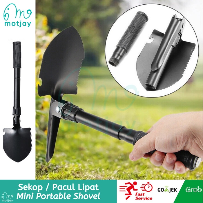 Cangkul Sekop Taman Cangkul Lipat Portable Camping Berkebun