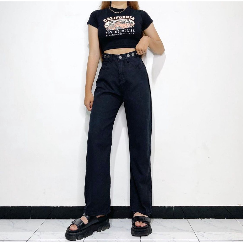 TheGirlHouse - KULOT HIGHWAIST LOOSE JEANS WANITA AUDY
