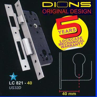 BODY KUNCI/SWING LOCKASE DIONS by SOLID LC 821-40 STAINLESS ( LIDAH )