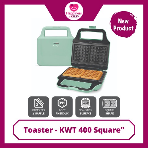 Kirin Waffle Maker Toaster KWT-400S KWT 400 S Square Kotak