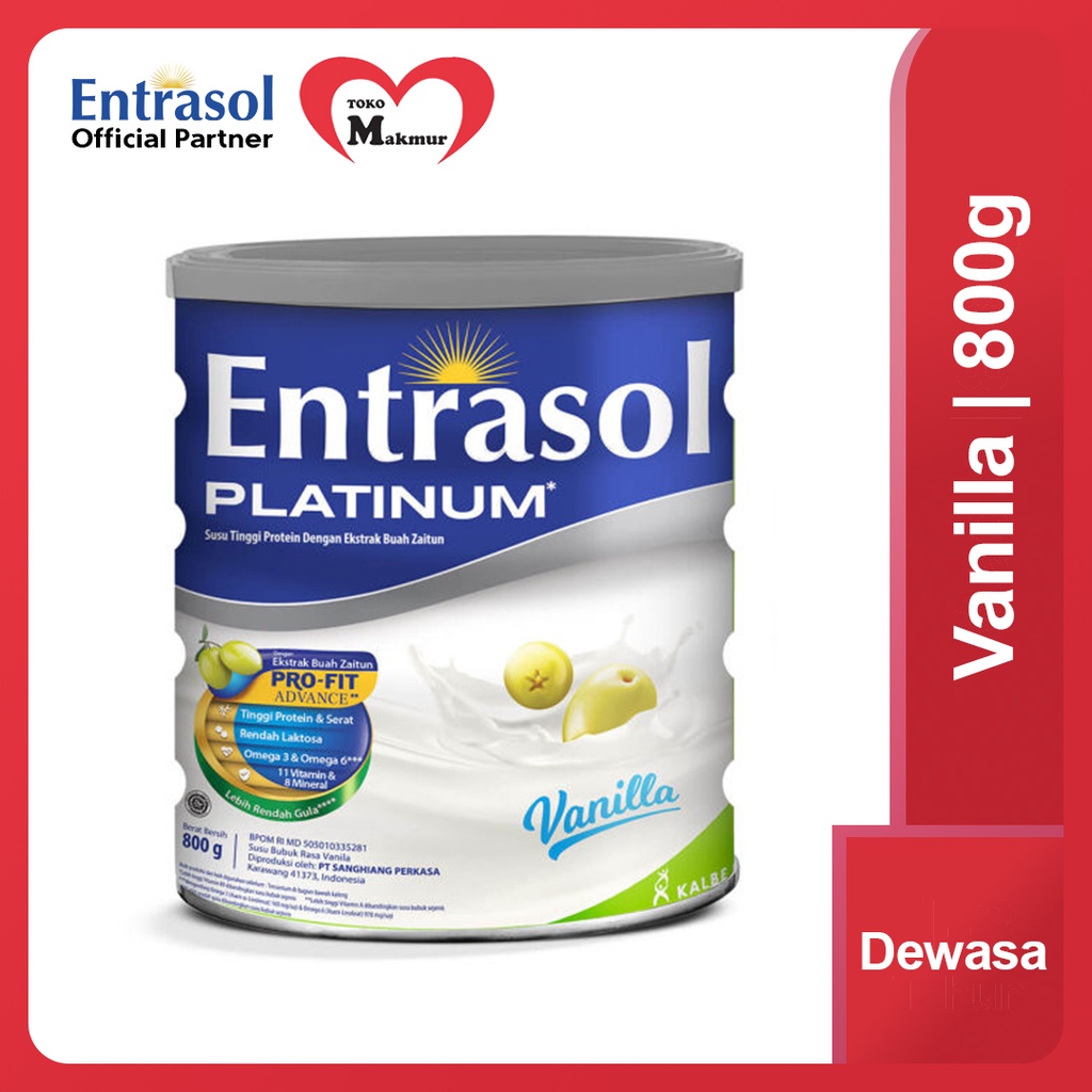 Entrasol Platinum Vanila 800gr / Toko Makmur Online