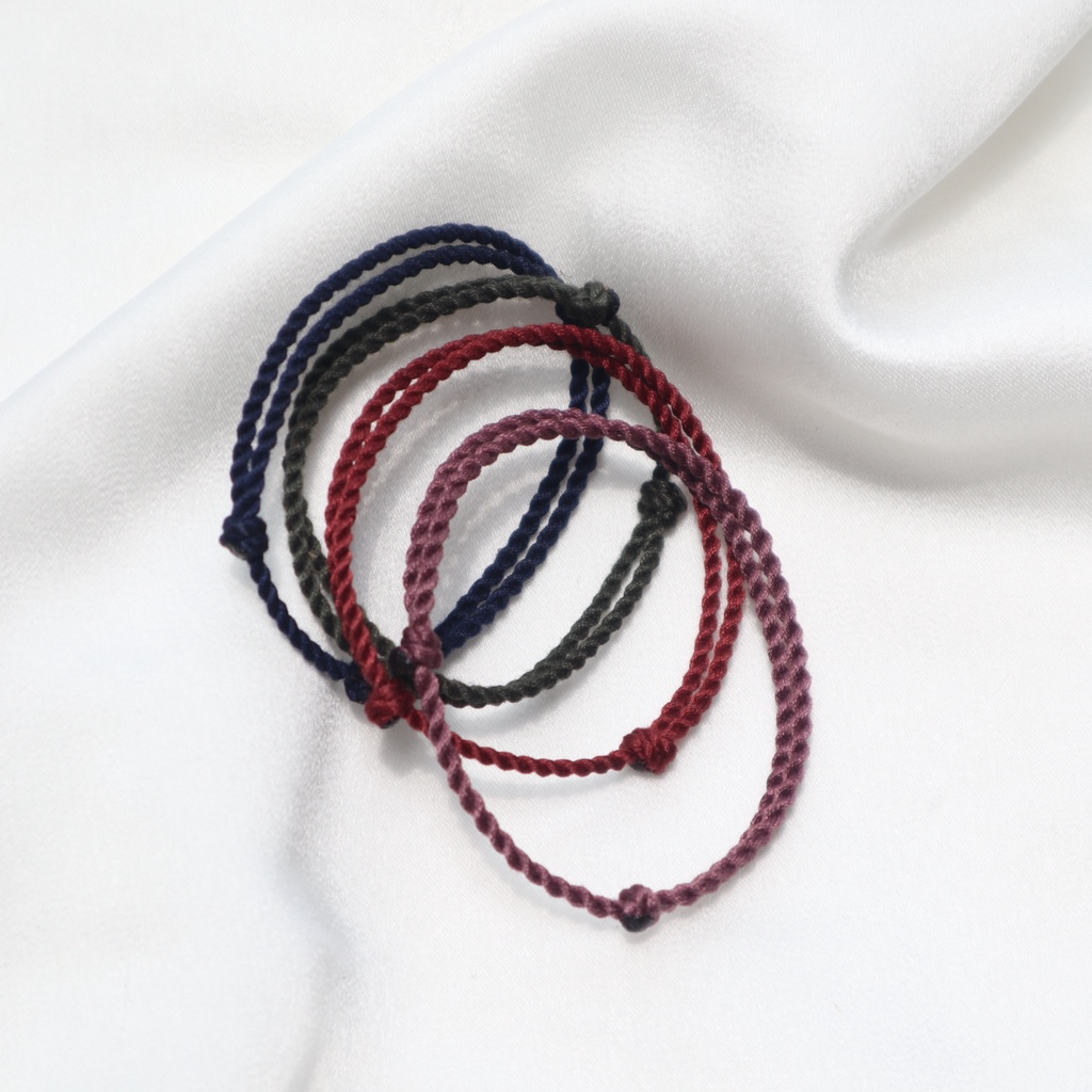 Gelang Polos Simple Model Slide Tali Katun Tebal 1,5mm Gelang Pria dan Gelang Wanita