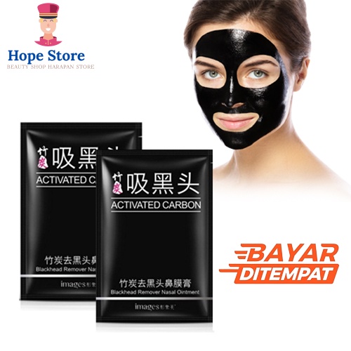 Hope Store - IMAGES ACTIVATED CARBON BLACK MASK / MASKER CHARCOAL / MASKER WAJAH