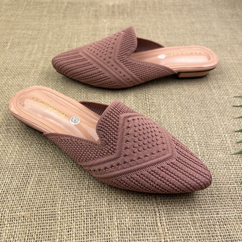 MARASYAFFA - SANDAL HAK TAHU WANITA RAJUT IMPORT 1,5 CM (SF 10)