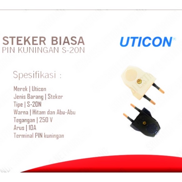 STEKER ARDE GEPENG MALE UTICON S-20N 2.5A/250V