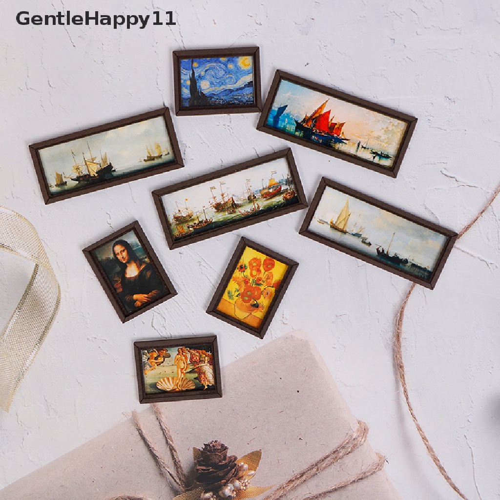 Gentlehappy Rumah Boneka Miniatur Bingkai Foto Oil Pager Dinding Pager Aksesoris Furniture id