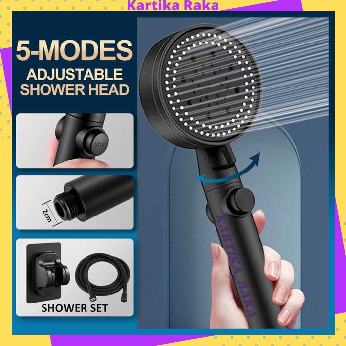 KR Kepala Shower Mandi 5 Mode Hand Shower Minimalist High Pressure