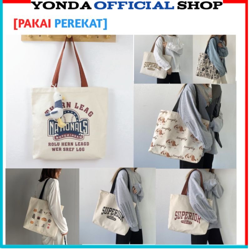 Y1405-[PEREKAT] TAS TOTEBAG BIG LOKAL varian sablon/tote bag murah/tote bag lokal