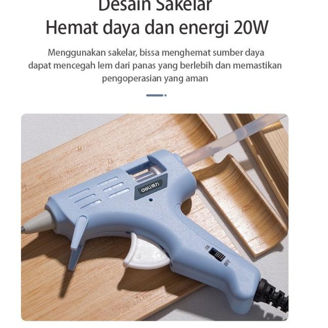 

Deli Hot Melt Glue Gun /Lem Tembak 20W Biru/Pink Gratis 10Lem DL39002X - Biru