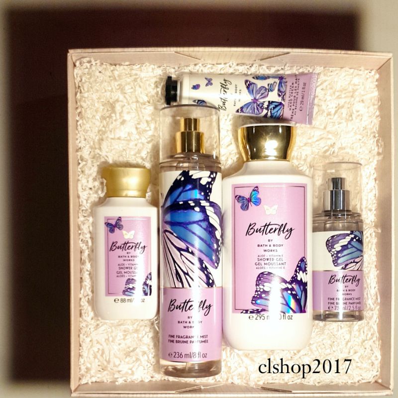 BBW BUTTERFLY GIFT SET PAKET BATH &amp; BODY WORKS