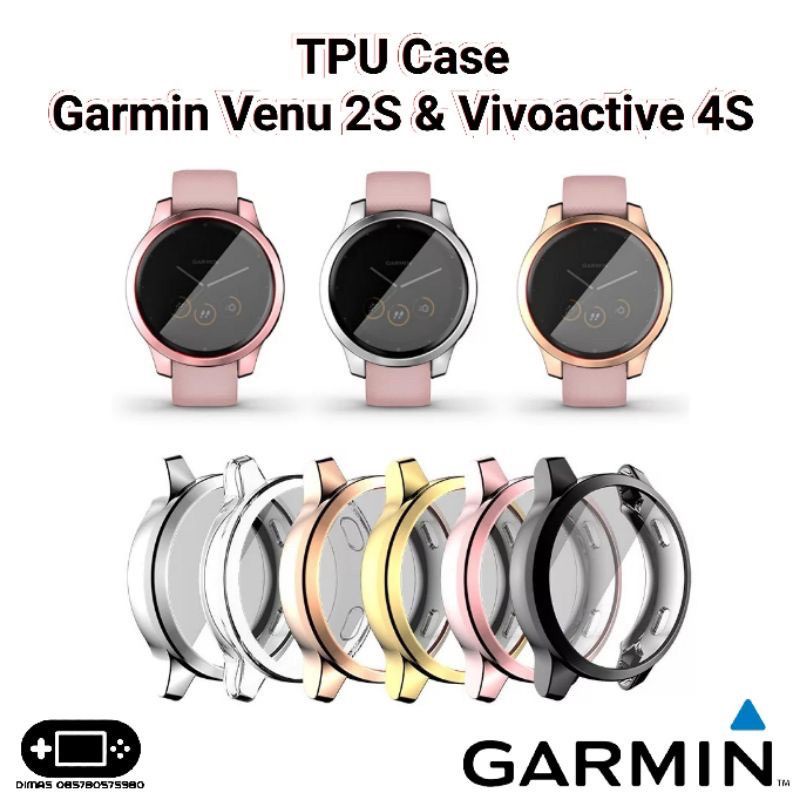 TPU Case Garmin Venu 2S &amp; Vivoactive 4S Soft Silicone Silikon Cover Silicon Bumper