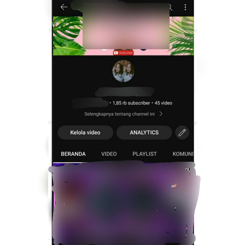 Akun Youtube 1,8k subscribe (belum monetisasi)