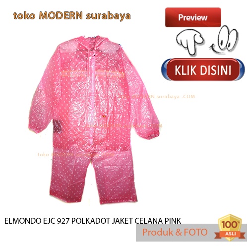 Jas Hujan dewasa jaket celana polkadot PVC murah ELMONDO EJC 927