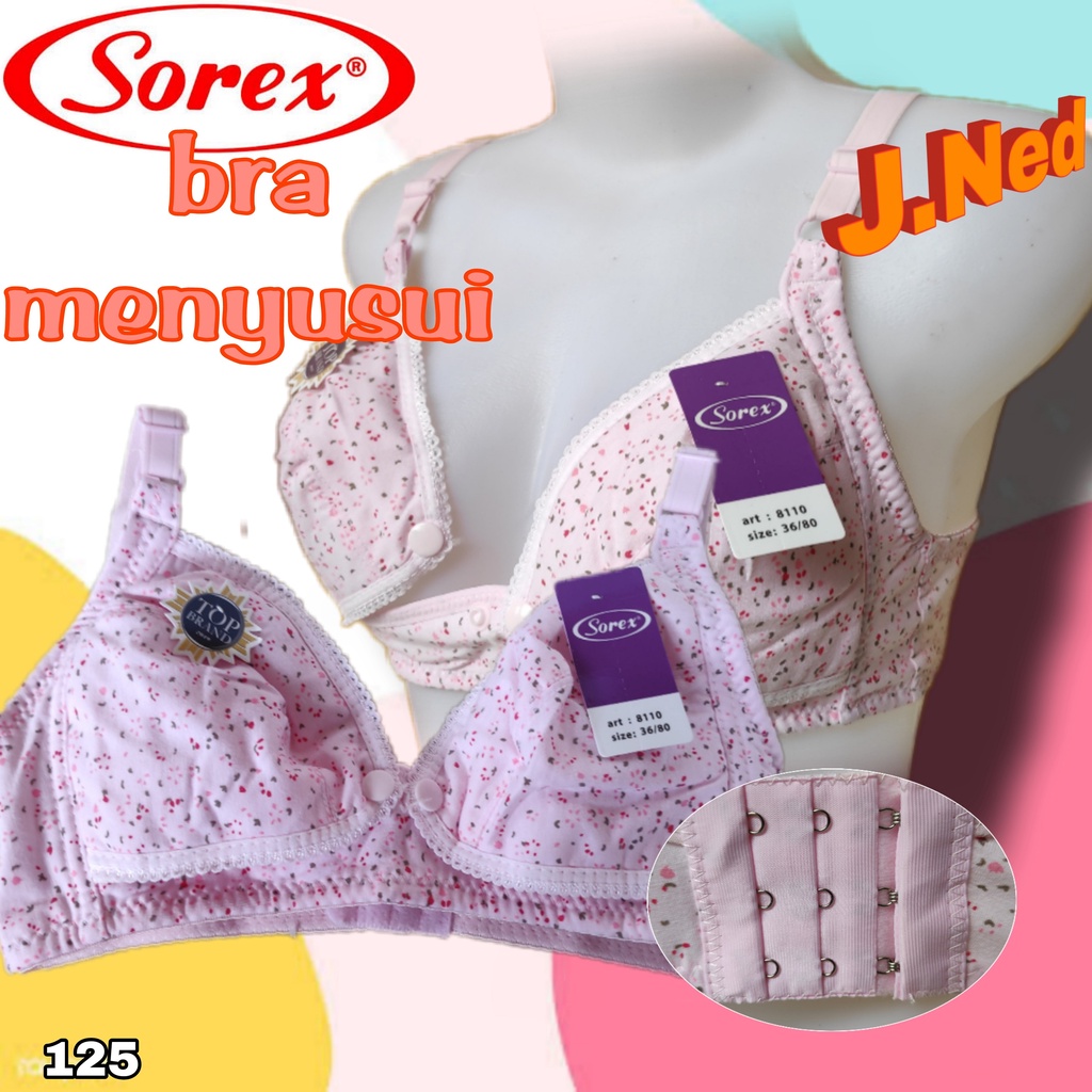 J125 BRA MENYUSUI SOREX TANPA BUSA TANPA KAWAT  CUP BESAR/C SIZE 36 - 42